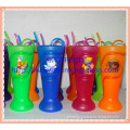 Plastic Curved straw cup - 400ml